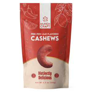 Munch Craft Peri-Peri Lime Flavored Cashews – 4.3 oz (125g)