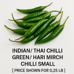 THAI GREEN CHILLI / Hari Mirch / SMALL $0.99 / 0.5lb