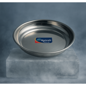 Stainless steel round plate/tray (L)